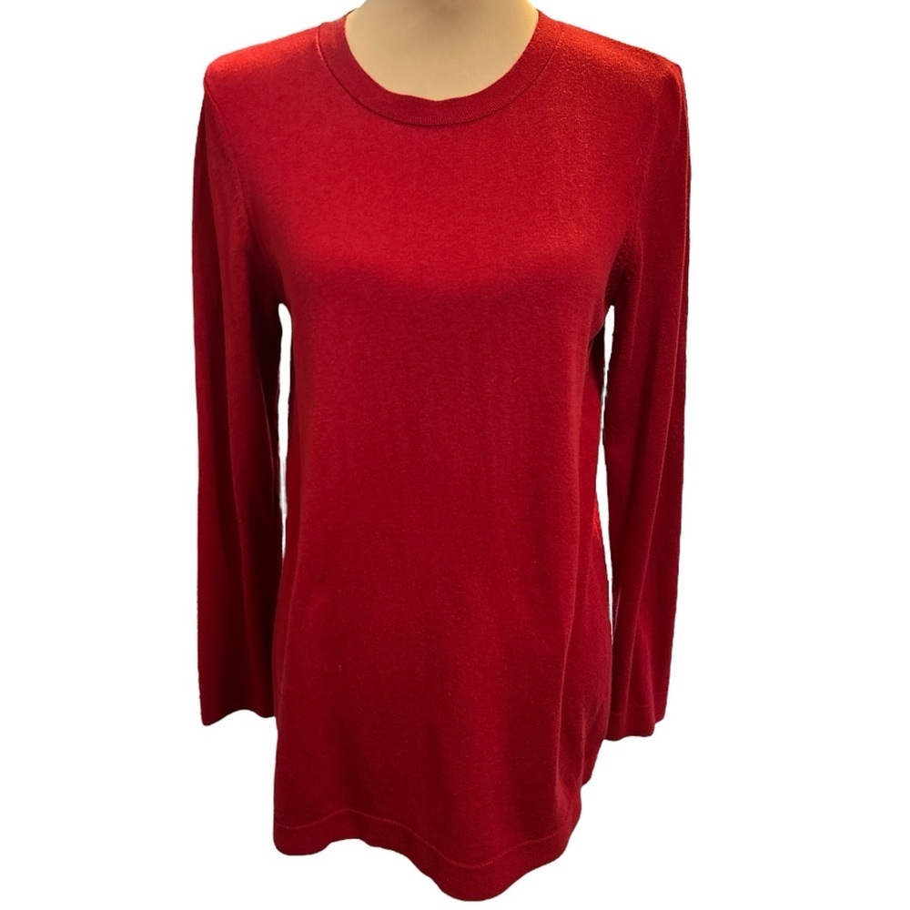 J. JILL Red Pullover Lightweight Crewneck Long Sleeve Sweater Sz Small Very Soft